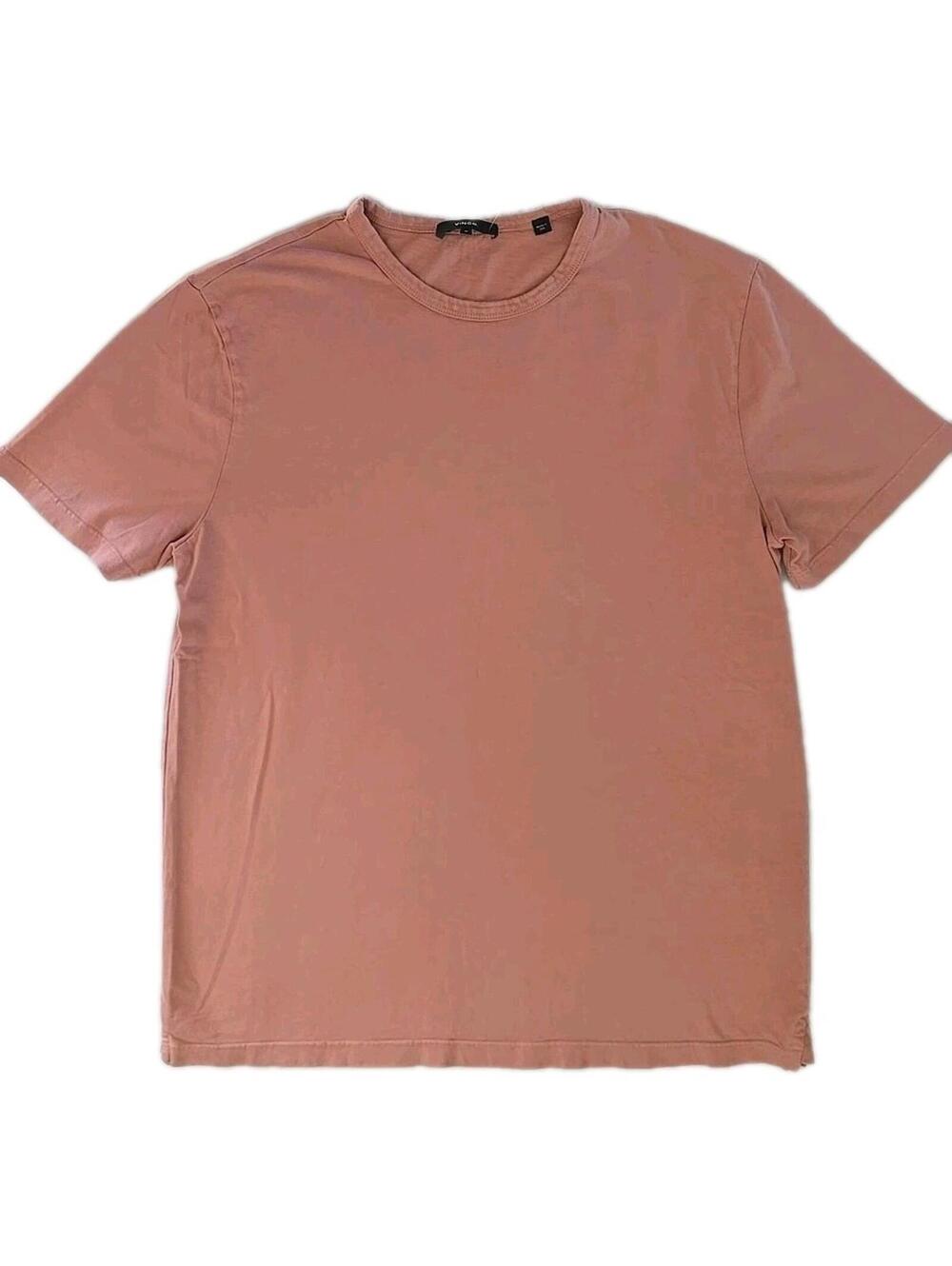 Vince Garment Dye Washed Clay Made in USA Mens Short Sleeve Crew Tee T-Shirt M